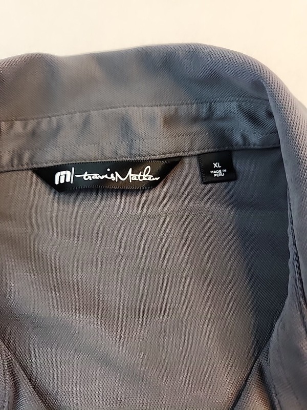 Travis Mathew The Bert Classic Logo Golf Polo Shirt Mens XL Gray Lightweight gallery