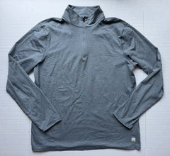 Vuori Mens XL Ponto 1/2 Zip Mock Neck Pullover Light Blue Gray $118 Super Soft!