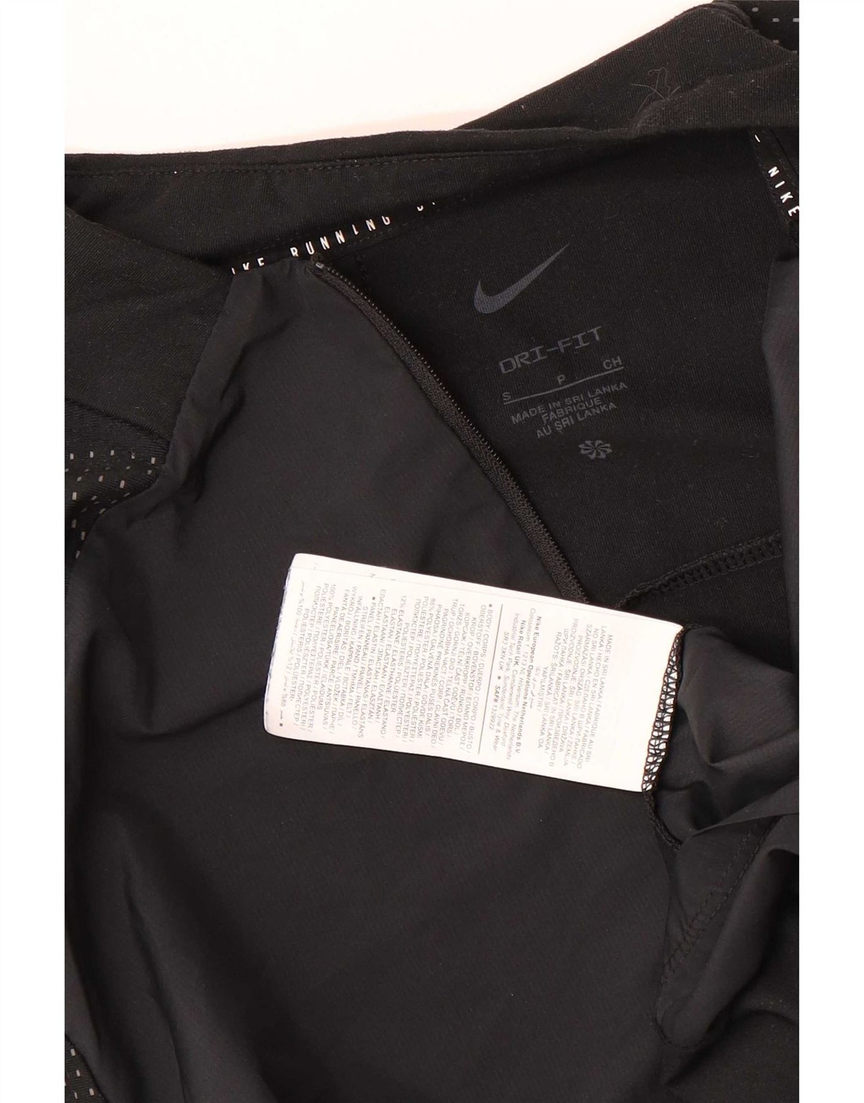 Nike Mens Dri Fit Zip Neck Top Long Sleeve Small Black Spotted Polyester ED92 gallery