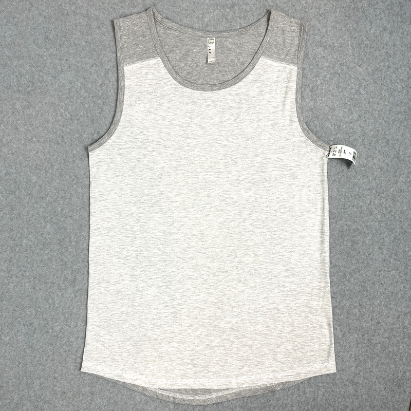 NWT L.A.T Apparel Men’s Medium Gray Contrast Back Tank Sleeveless Crew neck gallery