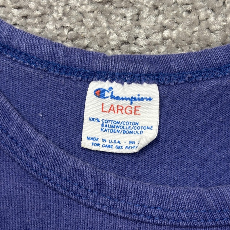 Vintage Champion Tank Top Mens Large Blue 100% Cotton Made USA Athletic 90s gallery