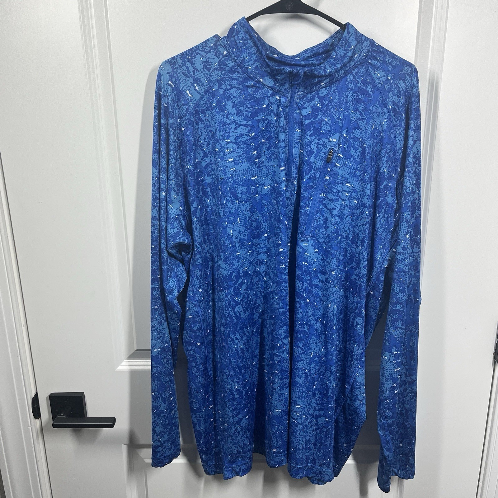 Silver Bait Quarter Zip Pullover Mens XXL Blue Camo Performance Shirt Zip Pocket gallery