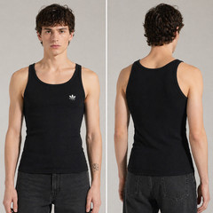 Men’s Gucci X Adidas Size XS 170/88A Black Rib Cotton Tank Top Patch Logo