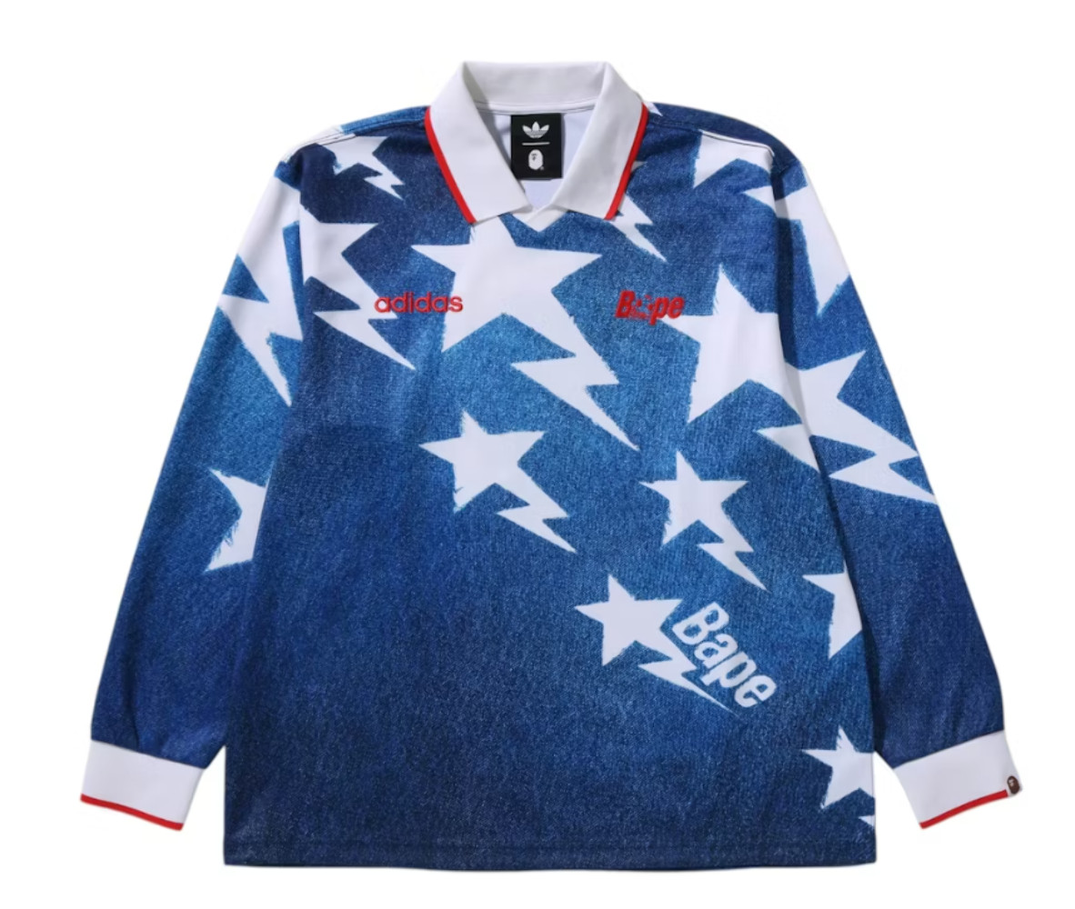 Adidas x BAPE LSL Star Jersey Medium Blue Denim gallery