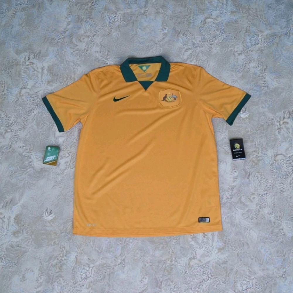 NIKE AUSTRALIA 2014 HOME DRI-FIT MENS SOCCER JERSEY - MENS SIZE XL SHIRT