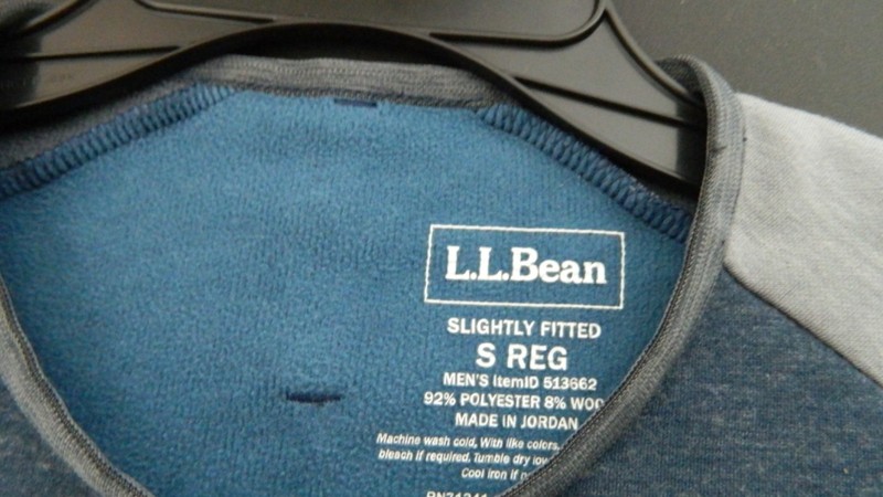 LL Bean Mens S REG Slightly Fitted Long Sleeve Crew Neck Gray/Blue Shirt 513662 gallery