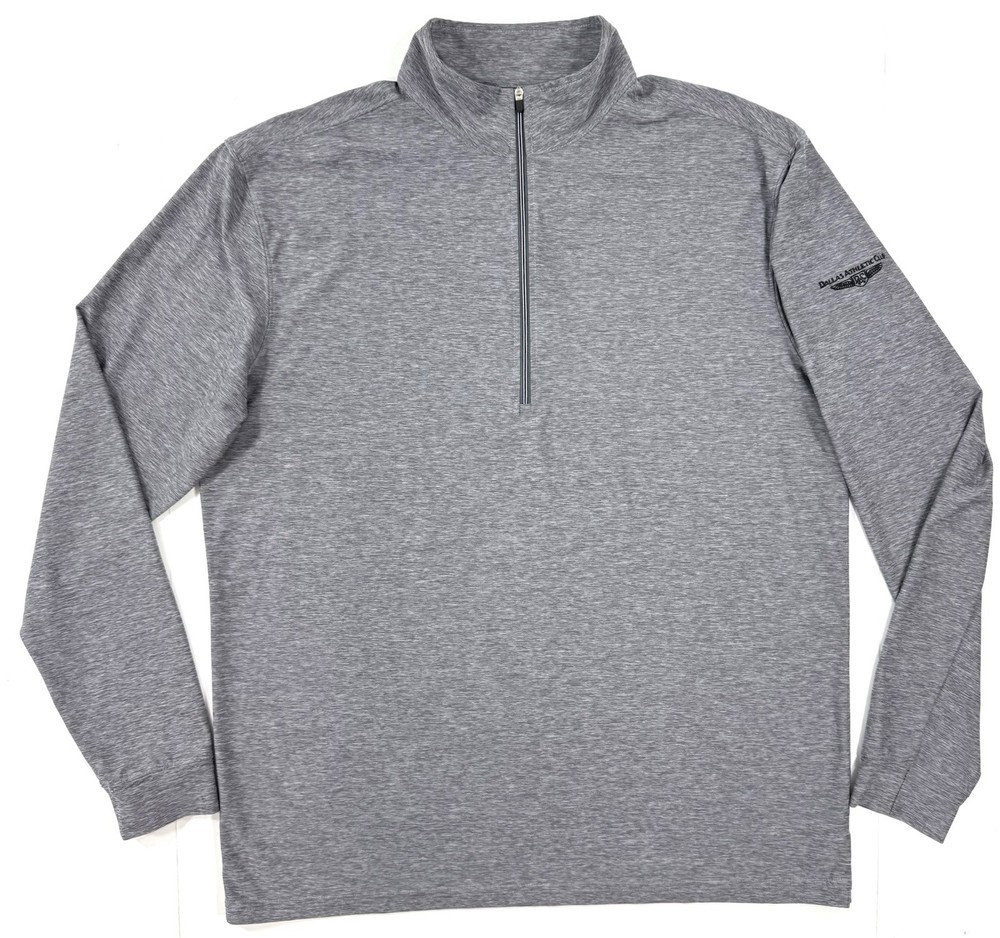 Straight Down Mens 1/4 Zip Pullover Dallas Athletic Club Size Large Golf Gray