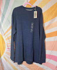 0016 RedHead Men’s Thermal Waffle Knit Crew Long Sleeve Tee Blue Big & Tall XLT