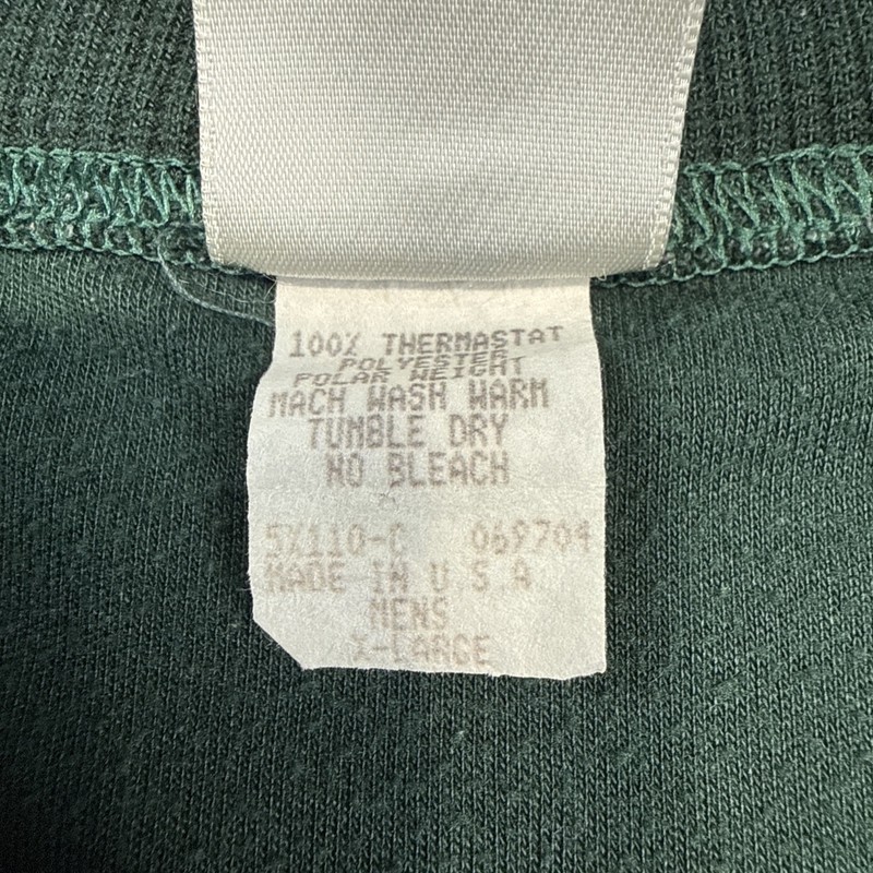 VTG Cabelas MENS XL 1/4 Zip Long Sleeve/ Pants Baselayer Green Pair Set USA 90s gallery