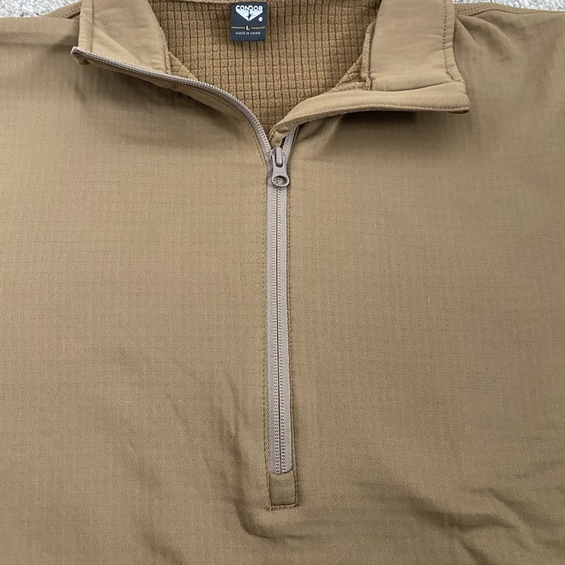 Condor L Men’s Base II Zip Pullover Breathable Grid Fleece Tactical Shirt Brown gallery