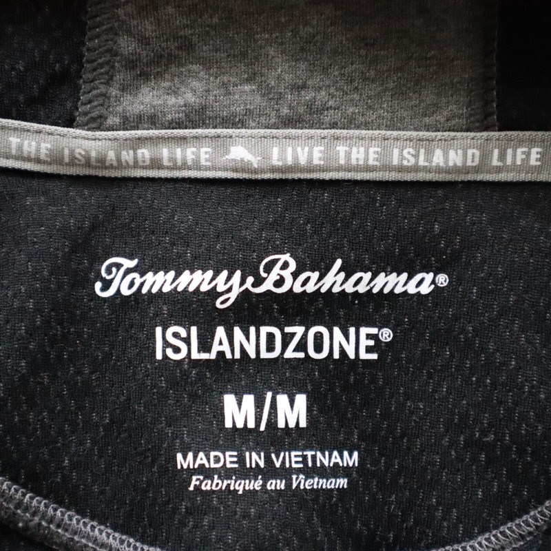 Tommy Bahama 1/4 Zip Pullover Mens Medium Island Zone Mock Neck Gray Long Sleeve gallery