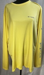 Columbia PFG Shirt Men’s M Yellow Omni Shade Long Sleeve Polyester Fishing