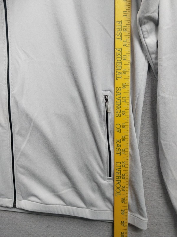 ADIDAS GOLF CLIMALITE Shirt Mens Large Gray Long Sleeve Full Zip Zip Pockets gallery