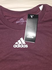 adidas Amplifier Tee Men’s Maroon Short Sleeve Crew Neck Cotton T-Shirt Size L