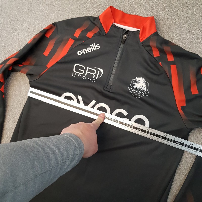 Sheffield Eagles 1/4 Zip Top Large Grey Red O'Neills Rugby Pullover Training gallery