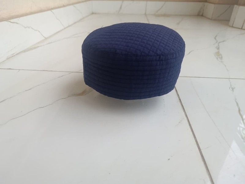 Premium Navy Blue Quilted Prayer Cap Islamic Kufi Hat For Men gallery