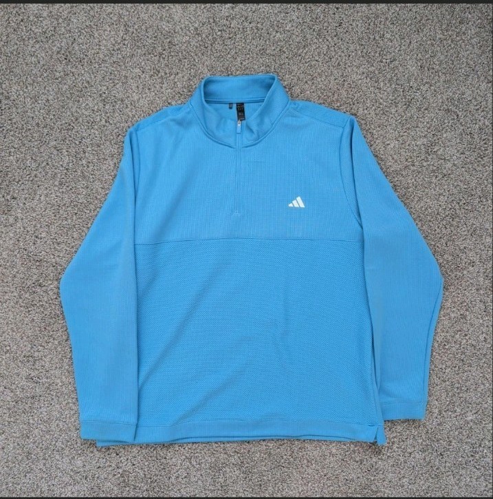 Adidas Ultimate365 Textured Quarter-Zip Pullover - Mens XL - Blue gallery