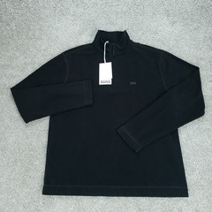 RAINS Addis Fleece 1/2 Zip Mens Large Black Lightweight Microfleece