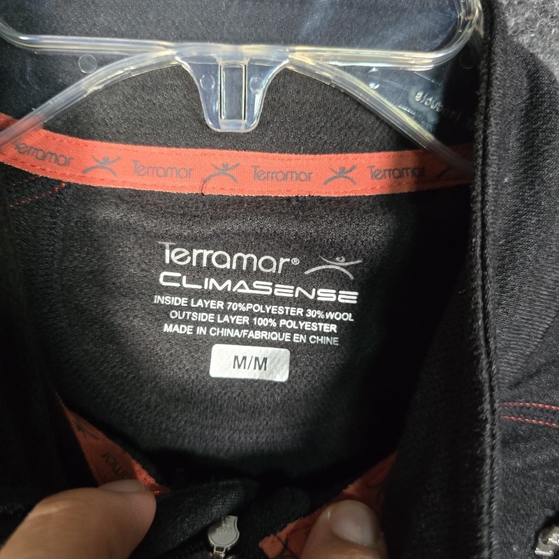 Terramar Shirt Mens Medium Climasense Thermawool Half Zip Baselayer Wool Blend gallery