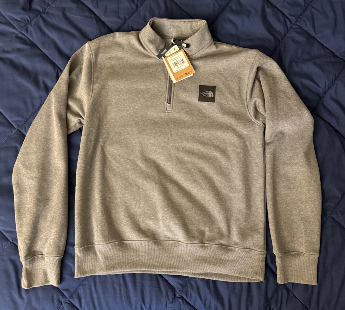 The North Face Heather Gray 1/4 Zip Mens Size Medium Fleece Pullover NEW W/ Tags gallery