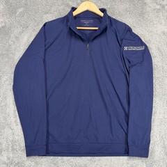 Holderness Bourne Westland Pullover Men XL Blue 1/4 Zip Golf Performance Stretch