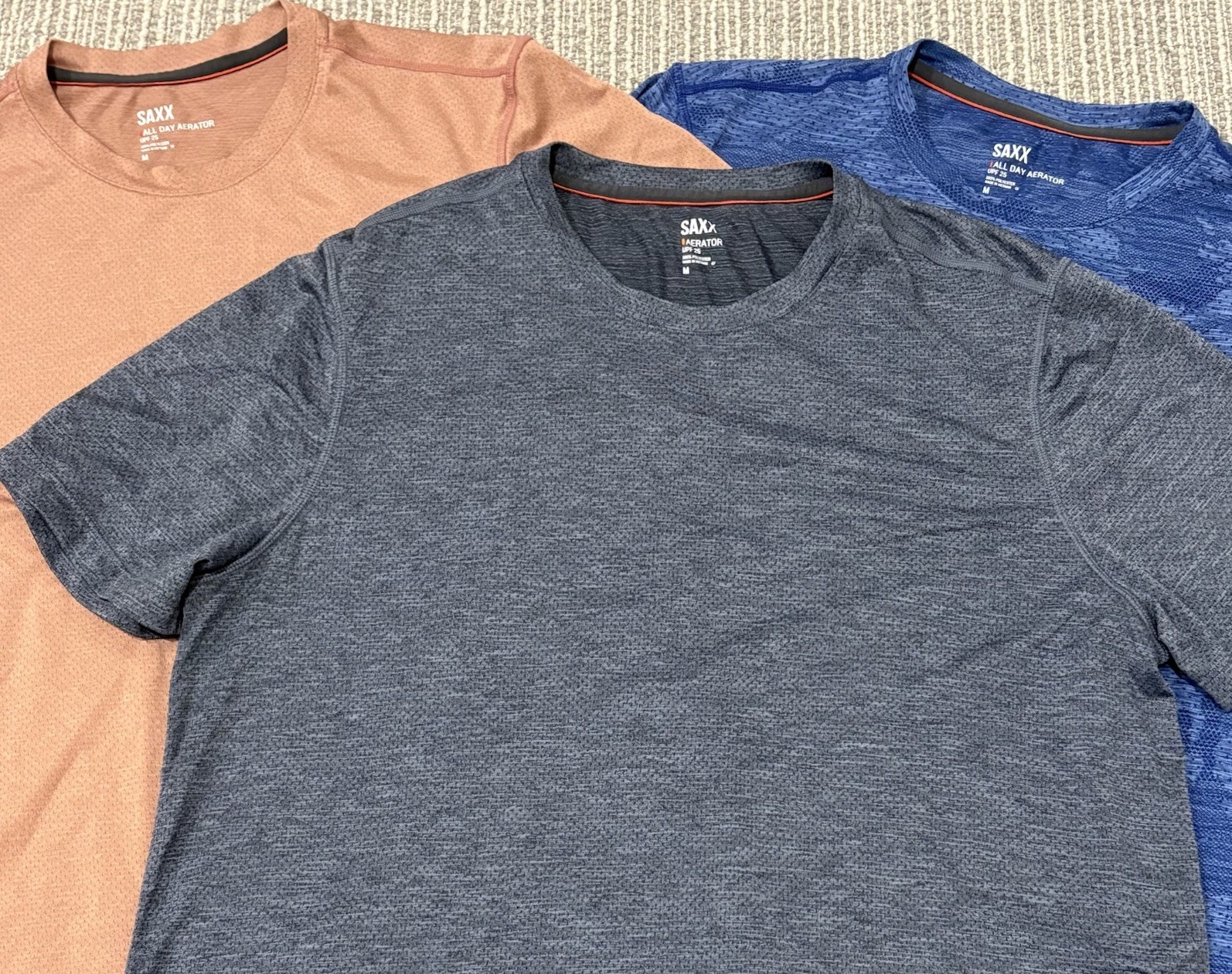 SAXX All Day Aerator Short Sleeve Performance Workout Shirts - Men M - Lot Of 3 gallery