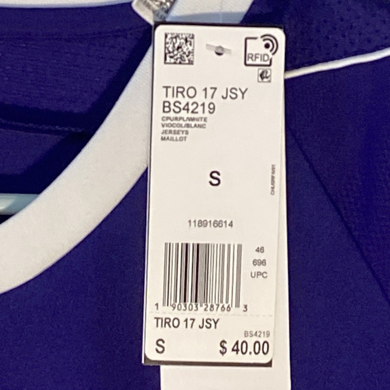 Adidas Men’s Vintage 2010’s Tiro 17 Jersey Purple/White V-Neck Small NWT gallery