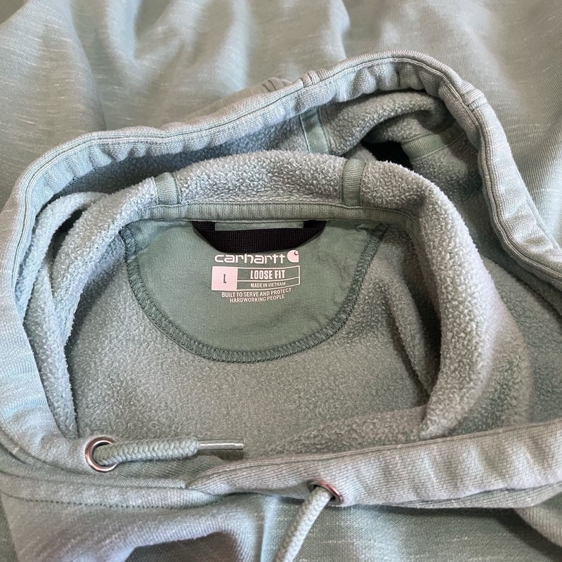 Carhartt Hoodie Sweatshirt Mint Green Men’s L Large Loose Fit Work Wear K288 gallery