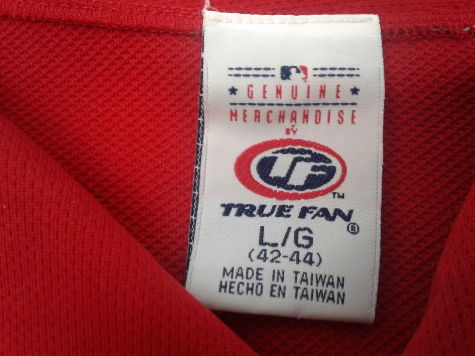 TF Genuine Merchandise True Fan Mens Red w/Blue Trim Cardinals Shirt L (42-44) gallery