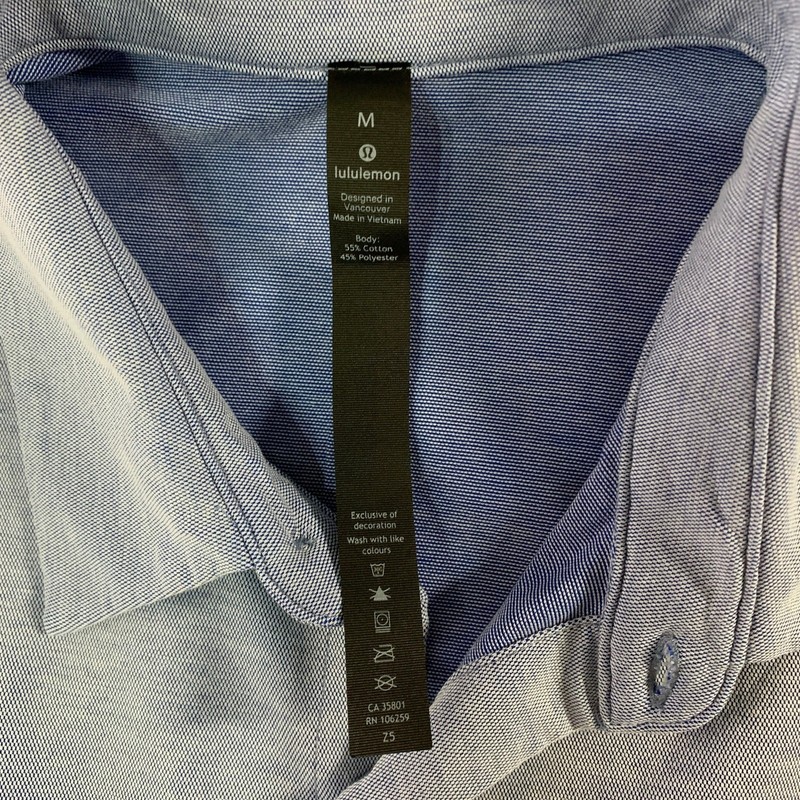 Lululemon Commission Short Sleeve Shirt M Harbor Blue Sweat Wicking gallery