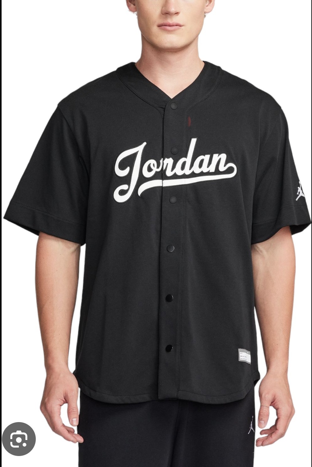 Jordan Jumpman Black Baseball Jersey Shirt Men's Size M Button Up Top NEW gallery