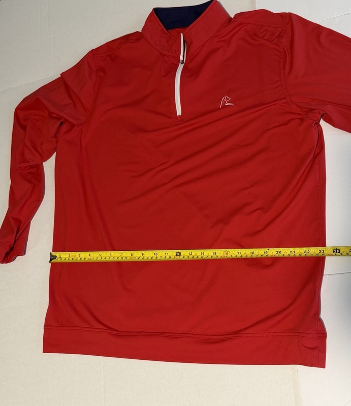 Rhoback Quarter Zip Pullover Red Performance Golf Sport America Flag. mens XL gallery
