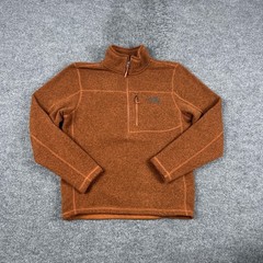 The North Face Pullover Mens Medium Orange Fleece Quarter Zip Hiking Outdoor