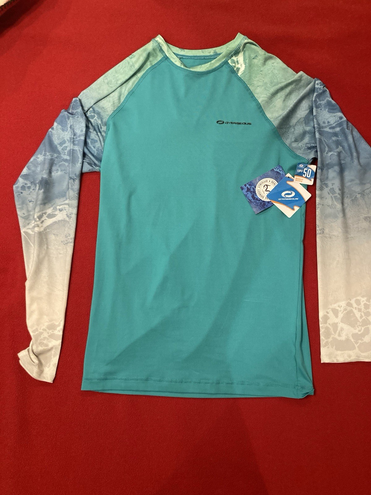 Orageous Mens Large Green UPF 50 Long Sleeve Performance Shirt Moisture Wicking gallery
