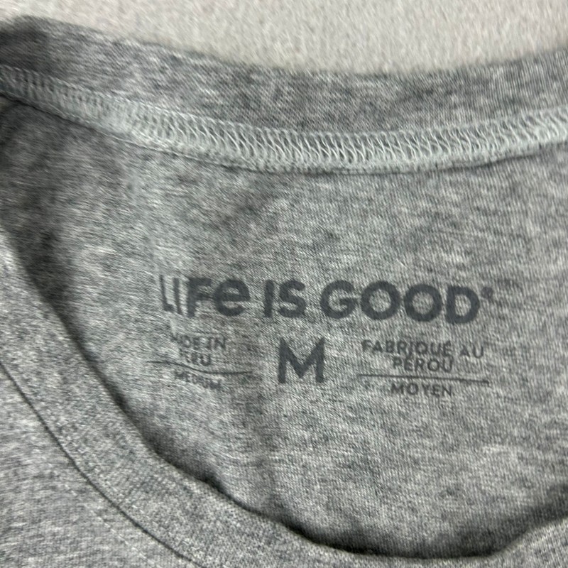 Life Is Good Shirt Mens Medium Gray Cotton Short Sleeves Jake Fishing gallery