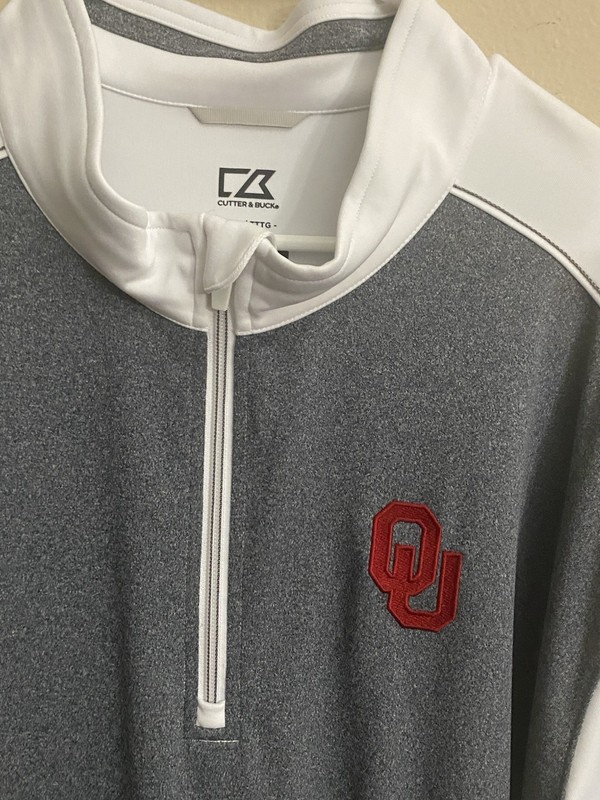 Oklahoma Sooners Quarter Zip Golf Pullover Cutter & Buck Wicking DryTec Size 3XL gallery