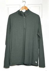 VUORI Performance Pullover Mens Sz XL Quarter Zip Heather Green Outdoor Gym
