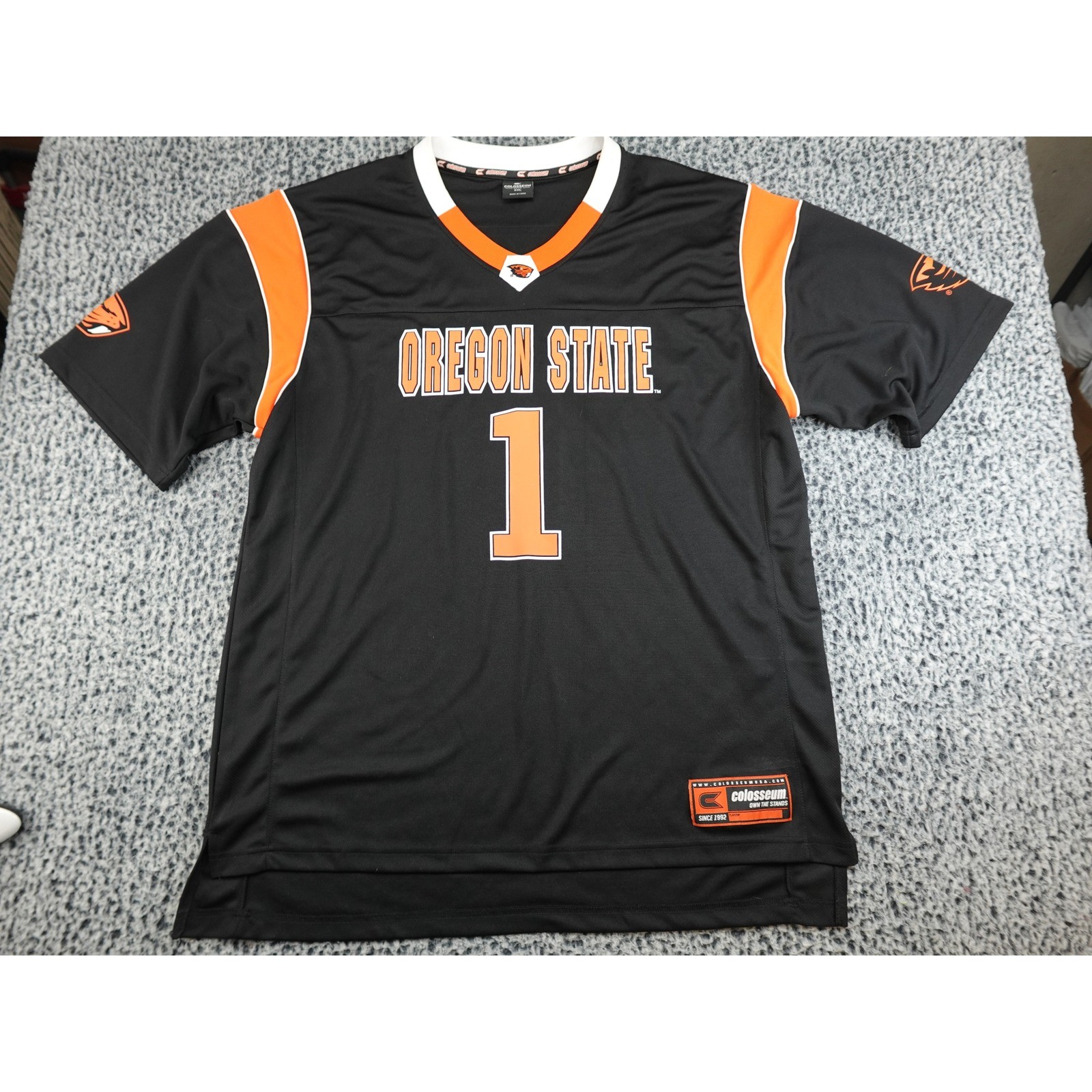 Colosseum Oregon State Beavers Jersey Mens XXL Black Screen Print Sporty gallery