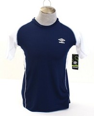 Umbro Blue & White Crew Neck Short Sleeve Athletic Training Shirt Men’s NWT