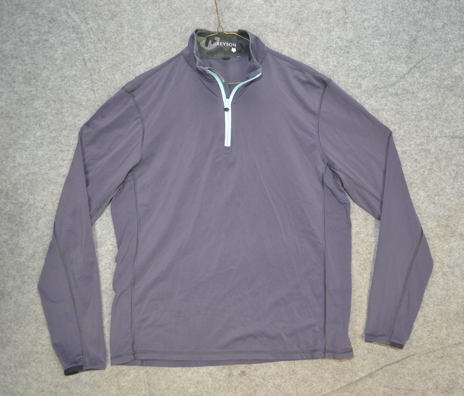 Greyson Pullover Mens Small Violet 1/4 Zip Stretch Golf Mock Neck Long Sleeve gallery