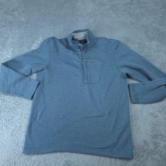 Marmot Pullover Mens XL Blue 1/4 Zip Fleece Mock Neck Hiking Top Outdoor Layer