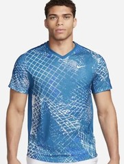 Nike Mens Court Dri-Fit Victory Tennis Shirt Top Blue White Medium DV8841-457