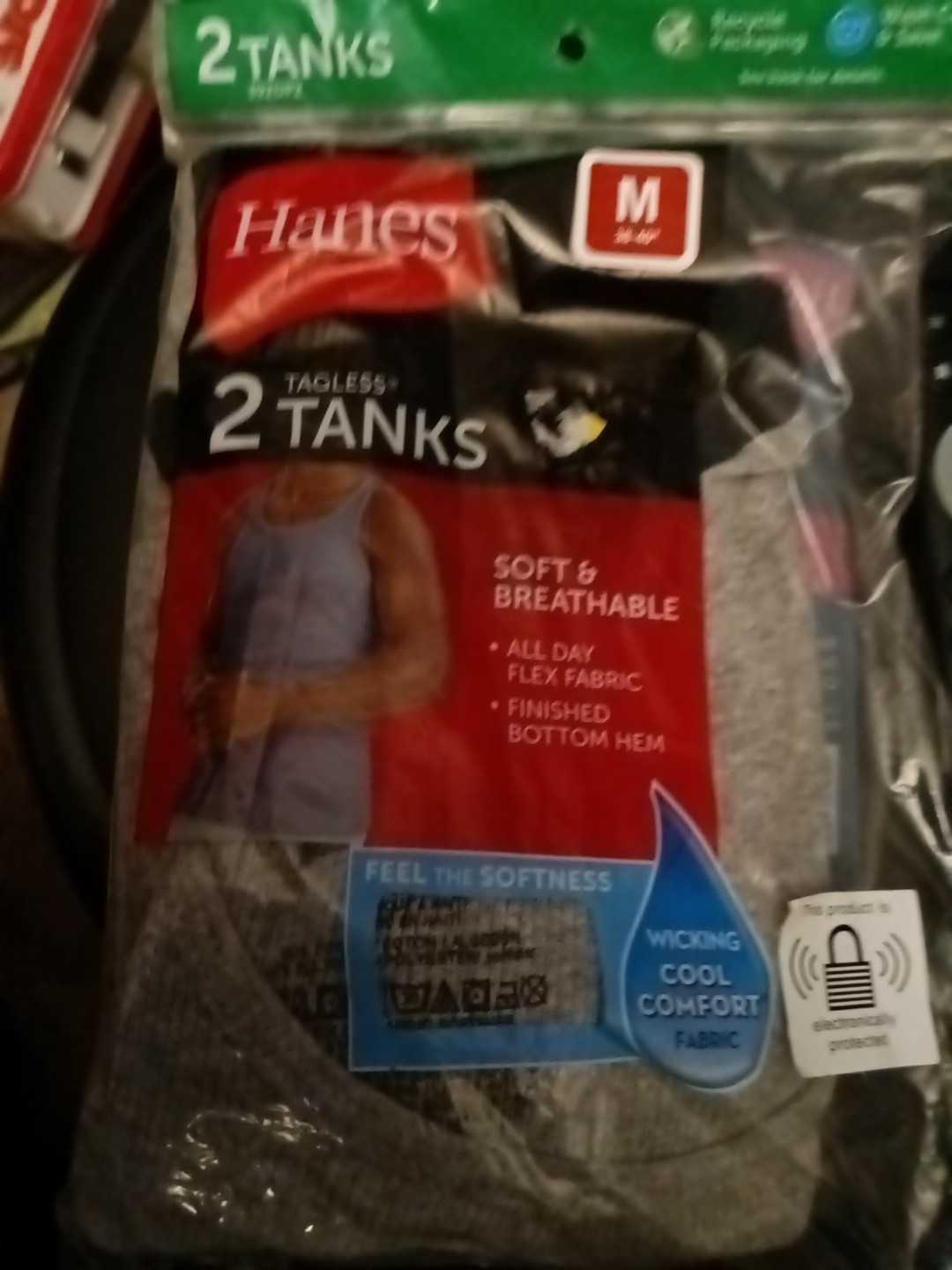 Hanes Men's ComfortSoft Moisture Wicking Tagless Tank Undershirts Med. gallery