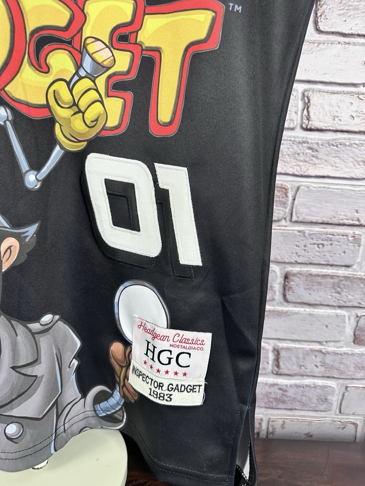 INSPECTOR GADGET BLACK Headgear Classics Basketball Jersey NWT Size S gallery