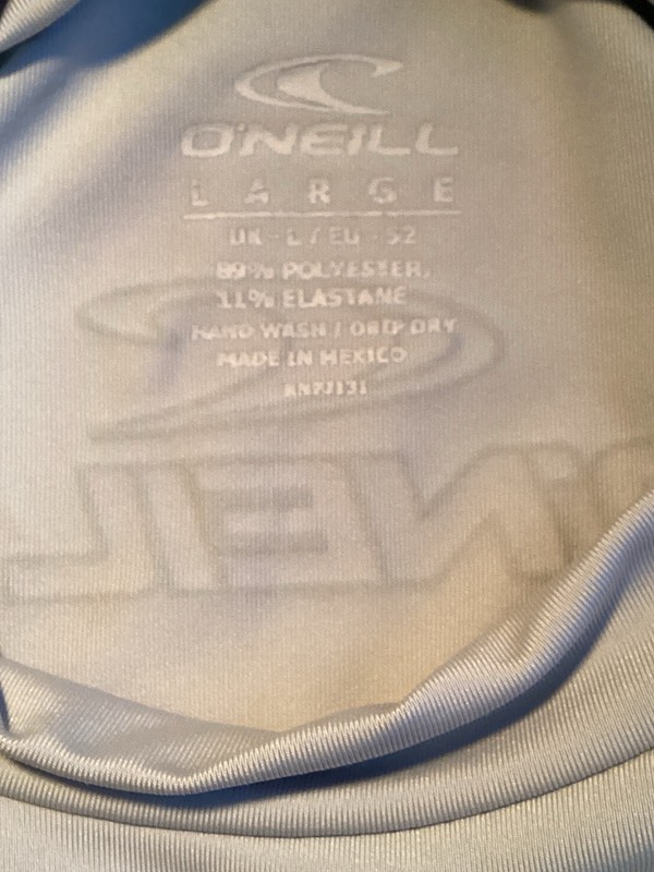 O'Neill Basic Skins Long Sleeve UV 50+ Rash Guard Swim Sun Top Size Large gallery