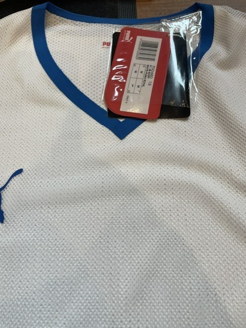 Men's Puma King Training Polyester Football/Gym White/Blue T-Shirt P1 RRP £29.99 gallery