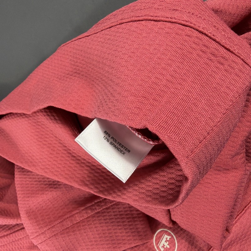 Peter Millar Golf Pullover Crown Chest Logo 1/4 Zip Medium Red Polyester $150 gallery