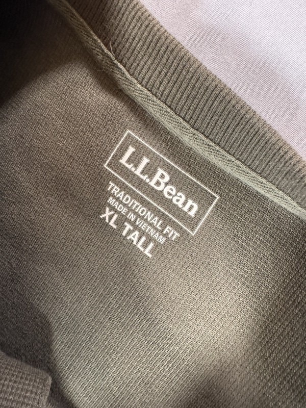 L.L.Bean Mens XL Olive Green Henley Long Sleeve Shirt Traditional Fit gallery