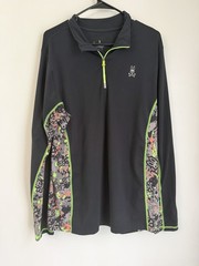 Psycho Bunny Pullover Mens black with Camo Quarter Zip Performance Athletic D011