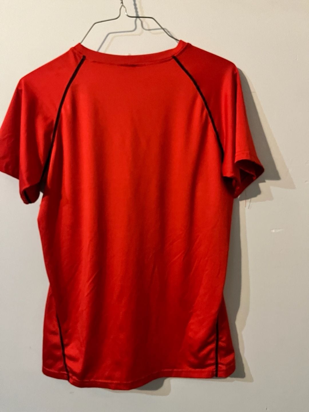 009-0045 Red Short Sleeve Athletic Compression Sports T-Shirt with Black Contras gallery